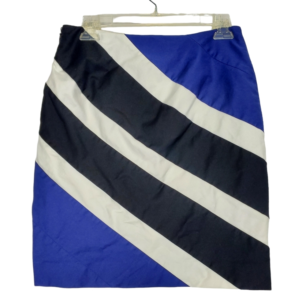 WHBM White House Black Market Mini Pencil Skirt Size 2 Black White Blue